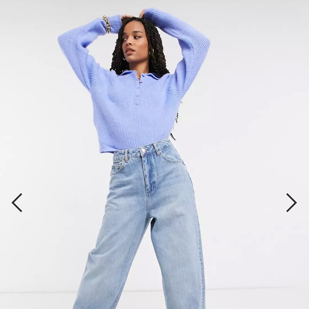 ASOS Design Blue Polo Collared Sweater - Picture 2 of 8